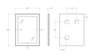 Зеркало BelBagno SPC-KRAFT-600-800-SENS-NERO