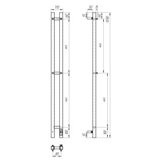 Полотенцесушитель электрический APEXTERMO Sirius SR10111WM 1100x80 с крючками белый матовый