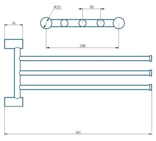 Полотенцедержатель Haiba HB8413-4 40см бронза