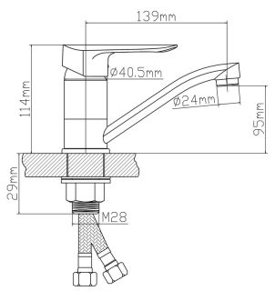Смеситель для кухни BOOU B8274-14A хром