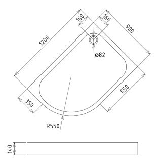 Душевой поддон Gemy ST20 R 120x90