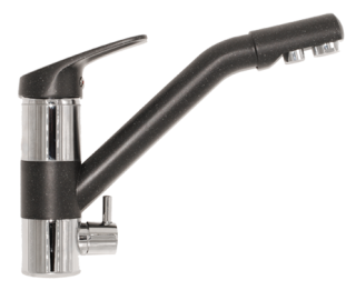 Смеситель для кухни Tolero Дуо чёрный/хром 694906