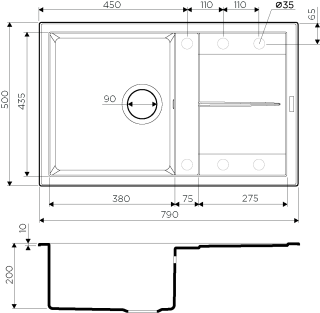 Мойка кухонная Omoikiri Sumi 79-WH Tetogranit/белый