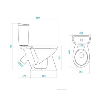 Унитаз напольный Santek Бриз 1WH202569 с сиденьем полипропилен