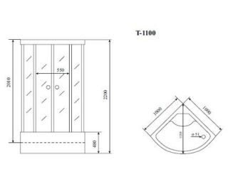 Душевая кабина Timo Standart T-6600BF 100x100см