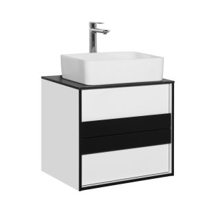 Тумба с раковиной STYLE LINE ЛС-000010040  "Амстердам 60" со столешницей, белый матовый