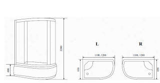 Timo Standart T-6620 Black L душевая кабина (120*85*220)