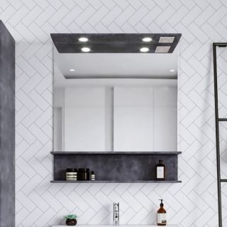 Зеркало с подсветкой Бриклаер Чили 4627125415074 80 см венге