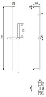 Душевой гарнитур, чёрный матовый Cezares CZR-L-SD-NOP
