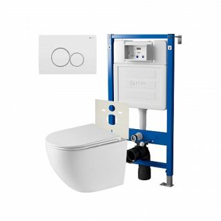 Комплект унитаза с инсталляцией Point Элемент PN48248WC с сиденьем Микролифт