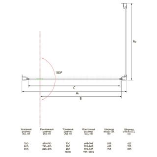 Душевой уголок Veconi Rovigo RV-033R, 900х1000х1950, хром, стекло дождь