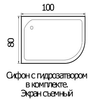 Душевой поддон RIVER 100*80*26 L