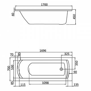 Панель фронтальная для акриловой ванны Santek Санторини XL 170х70 1WH302489