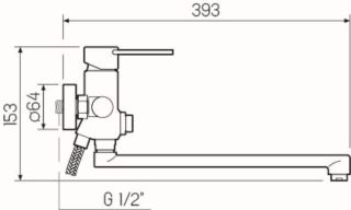 Смеситель для ванны с душем РМС SL130-006EK хром