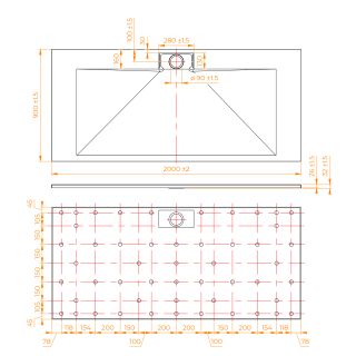 Душевой поддон RGW TKS-Gr 553802920-12 90x200см серый