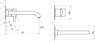 Смеситель для раковины Ravak Espirit X070315 ES 019.20GB.O1 настенный ГРАФИТ