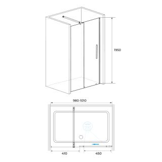 Душевая дверь RGW TO-18B 41071810-14 100см чёрный