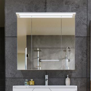 Зеркальный шкаф с подсветкой Бриклаер Кристалл 4627125415999 75 см белый