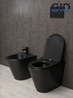 Унитаз приставной Gid TRS-263BM 62212Y черный матовый 56x36x41