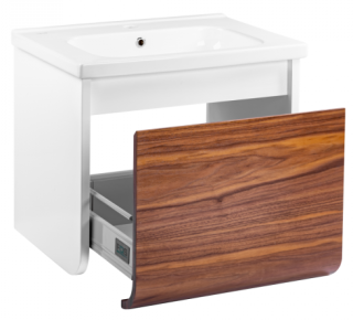 Подвесная тумба под раковину Veedi Vision VSN600T-CR 60см белый/дуб орех