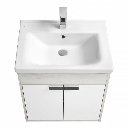 Тумба под раковину Акватон Флай 60см белый/дуб крафт 1A237301FAX10