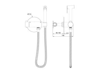 Гигиенический душ со смесителем Wonzon & Woghand WW-88819902-BG с термостатом брашированное золото