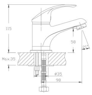 Смеситель для раковины Haiba HB1036 хром