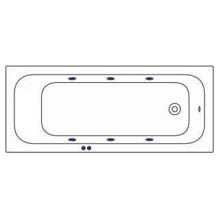 Гидромассажная ванна WHITECROSS Vibe 0105.180075.100.SOFT.GL 180x75 см Soft золото