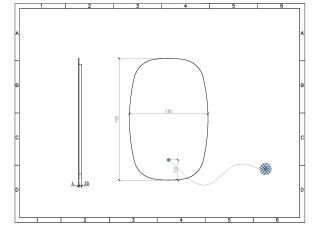 Мебель B&W U925.MR зеркало / LED, c кнопкой вкл. (580x900х24)