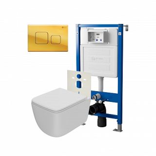 Комплект унитаза с инсталляцией Point Элемент PN48242G с сиденьем Микролифт