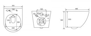 Подвесной унитаз ABBER Bequem AC1103MG безободковый серый матовый