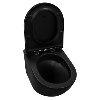 Унитаз подвесной Azario Grado AZ-0046-UQ1-MB безободковый с быстросъемным сиденьем микролифт черный