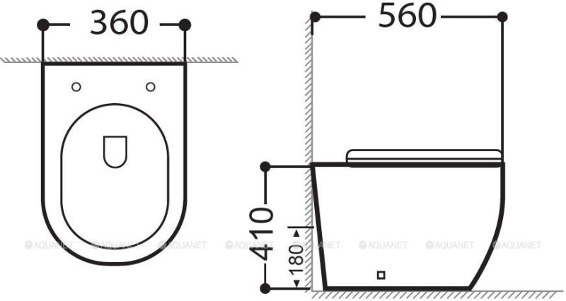 Унитаз приставной Aquanet Rimless Cetus 2.0 F LX-1902 243540 белый