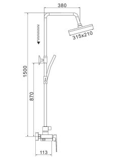 Душевая стойка Rose R1836-6 хром