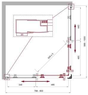 Душевой уголок BelBagno Uno-195 UNO-195-AH-2-100/80-CH-CR 100x80см хром