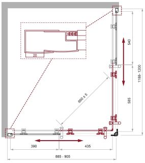 Душевой уголок BelBagno Uno-195 UNO-195-AH-2-120/90-CH-CR 120x90см хром
