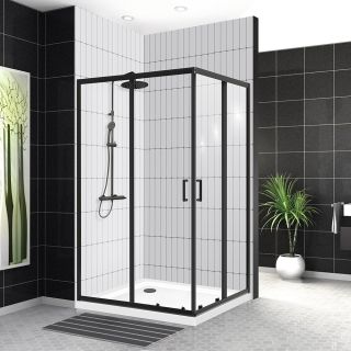 Душевой уголок BelBagno Uno 120x100см чёрный UNO-195-AH-2-120/100-C-NERO