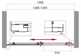 Душевая дверь, хром BelBagno UNO-195-BF-1-130-C-Cr