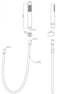 Душевая лейка BelBagno Uno чёрный матовый UNO-DFS-NERO