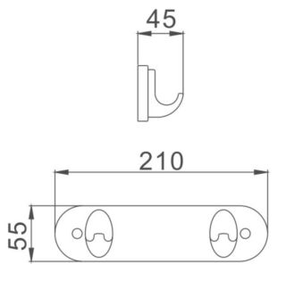 Планка с крючками для полотенец Haiba HB1505-2 хром