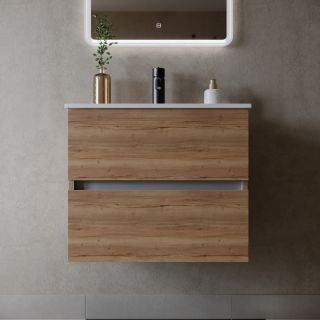 Подвесная тумба под раковину Sancos Urban UR80EG 80см дуб галифакс натуральный