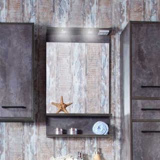 Зеркало с подсветкой Бриклаер Чили 4627125415159 55 см цемент