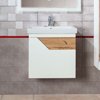 Тумба под раковину Бриклаер Брайтон 4627125415784 60 см белый/дуб