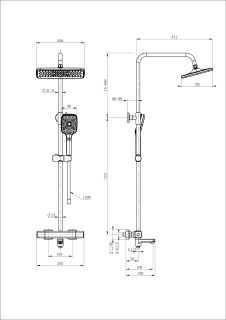 Душевая стойка Wonzon & Woghand Stay 2 WW-B3016-T1-MW с термостатом белый матовый