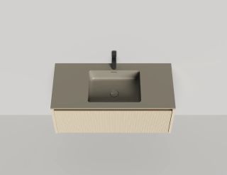 Подвесная тумба Salini Domino 27D110INF 100см эмаль/фрезерованный фасад под встраиваемую раковину