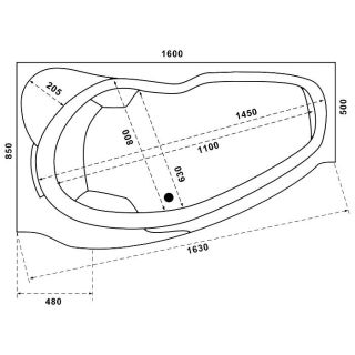 Ванна акриловая Bas Мартиника 160х85 правая
