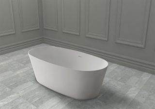 Ванна из искусственного камня ABBER Stein AS9606 160x80см белый матовый