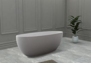 Ванна из искусственного камня ABBER Stein AS9641-1.3 130x68см белый матовый