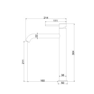 Смеситель для раковины Vincea City VBF-2C2MB, черный