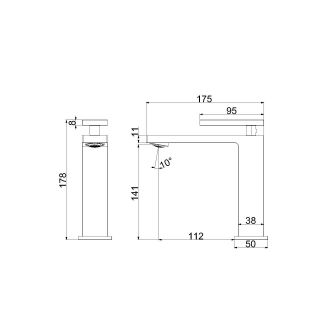 Смеситель для раковины Vincea Dice VBF-2DS1BN, брашированный никель